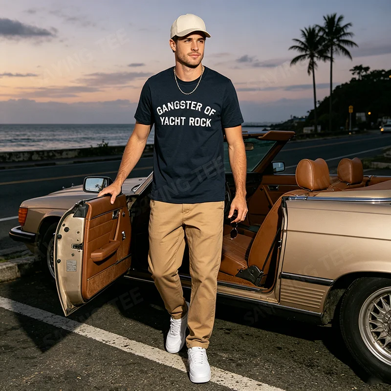 Gangster of Yacht Rock Grafik-T-Shirt Y2k Streetwear Personalisiertes Musik-Konzert-Slogan-T-Shirt Humor Yacht Rock Musik-Fans Kleidung – Detail 7