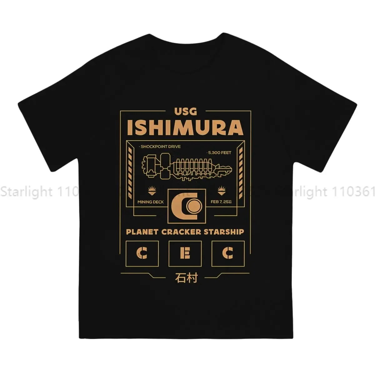 Planet Cracker Ishimura TShirt For Men Dead Space Clothing Style T Shirt Homme