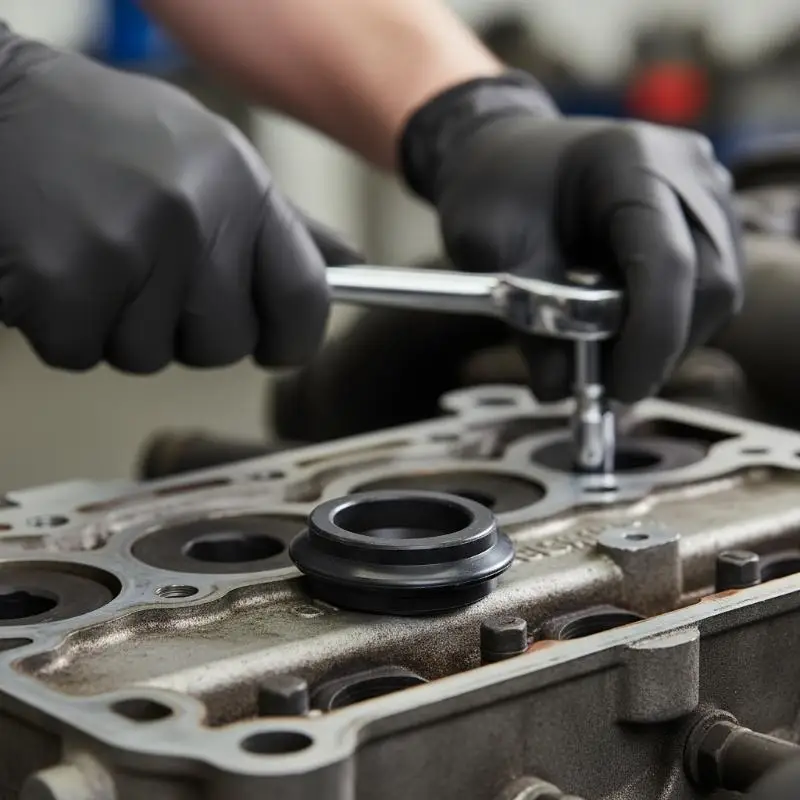 

LR030593 Engine Oil Cooler Outlet Pipe Seal Plastic Black High Temperature Resistant for Land Rover Fuel Oil System Repair