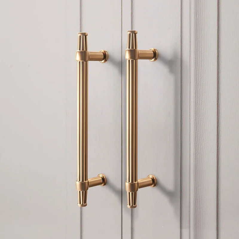 High-end Handle and Knob Champagne Gold Modern Wardrobe Drawer Handles Kitchen Cabinet Door Handles Furniture Hardware Handle