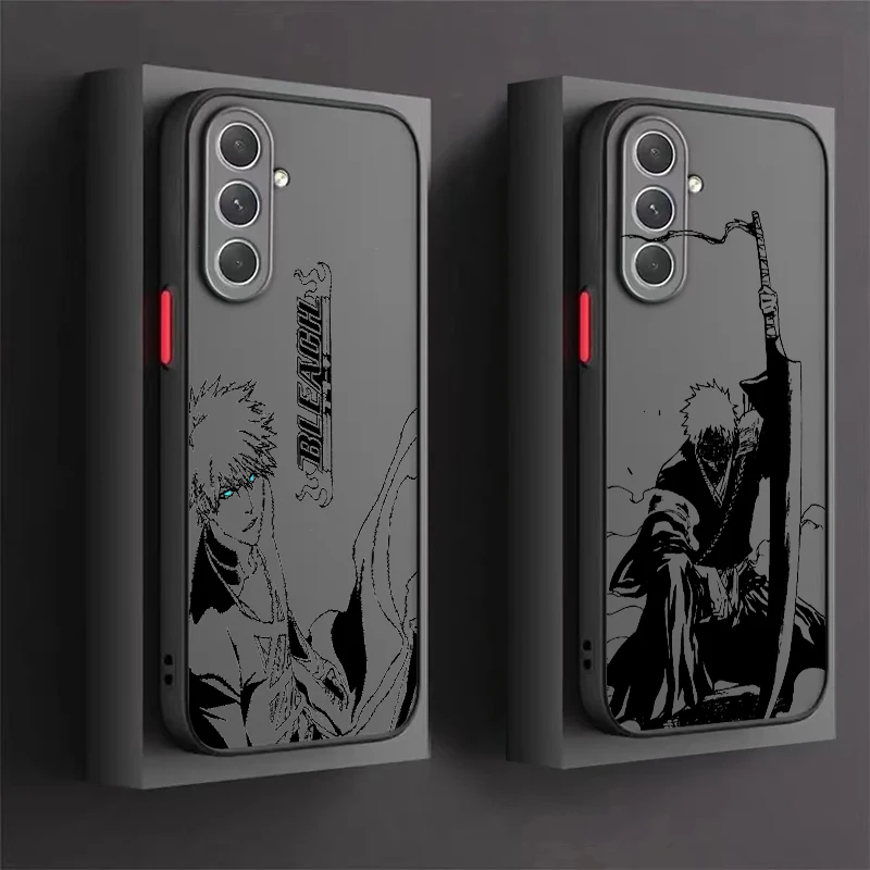 

Japanese BLEACH Anime Frosted Translucent For Samsung Galaxy S24 S23 S22 S21 S20 FE S10 S9 S8 Plus Ultra Pro 5G Soft Phone Case
