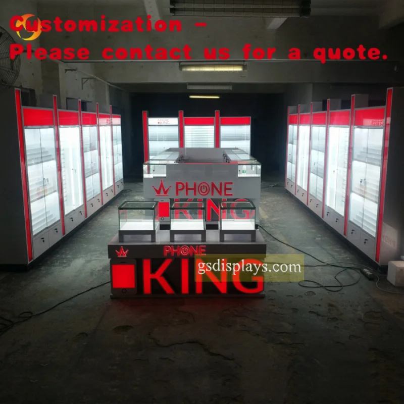 

custom.Customized High Quality Glass Mobile Phone Accessory Showcase Shopping Mall Display-Mobile Phone Store Kiosk