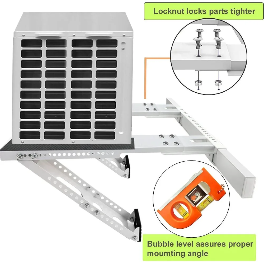 RV Window Air Conditioner Bracket Adjustable Horizontal Bar Air Conditioner Bracket Accessories Parallel Bar Load-bearing 100kg