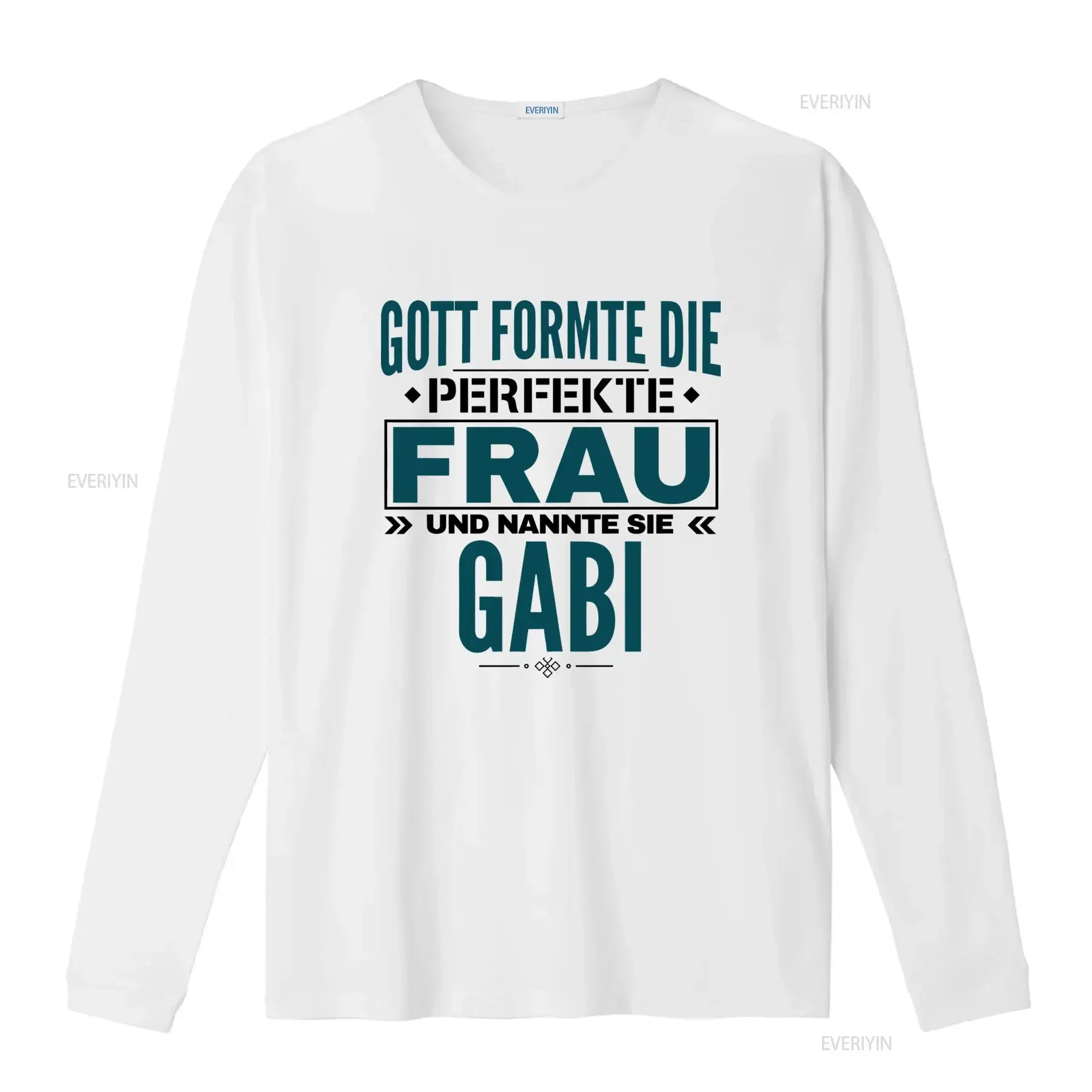 T Shirtdiy Damen Gabi Namensdesign Shirt Komfortige Passform Freizeit Top mit rosa deutschem Textdruck Marineblau vintage