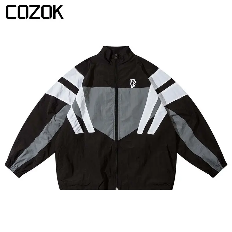 

High Street Varsity Jackets Men Spring Vintage Patchwork Embroidery Windbreaker Jacket Unisex Casual Oversize Sports Coat 2023