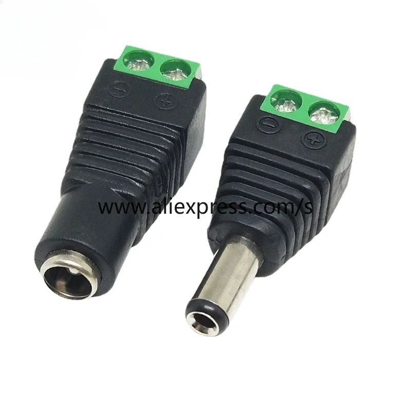 CCTV監視カメラ,ワイヤレスコネクタ,5.5*2, 5個,オスおよびメス用,1mm, 5.5*2.5,電源コネクタ