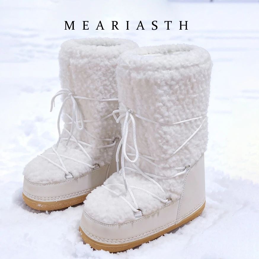 

Новые теплые зимние сапоги на толстой подошве, новые стильные высокие лыжные ботинки, нескользящие, удобные женские повседневные ботинки для отдыха