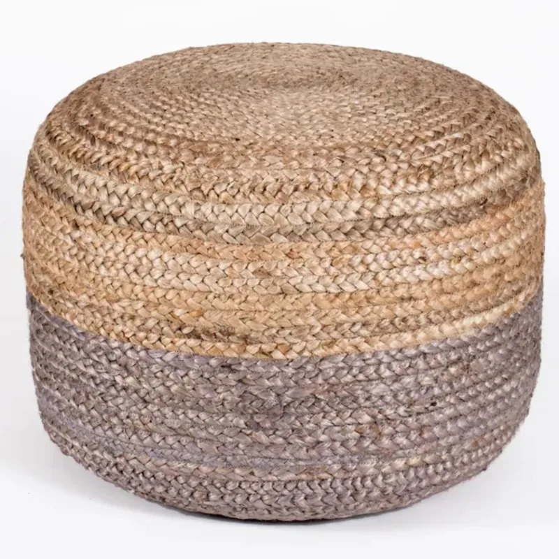 Ottoman Cover Natural Braided Jute Foot Stool Cover Home Décor Modern Room Pouf