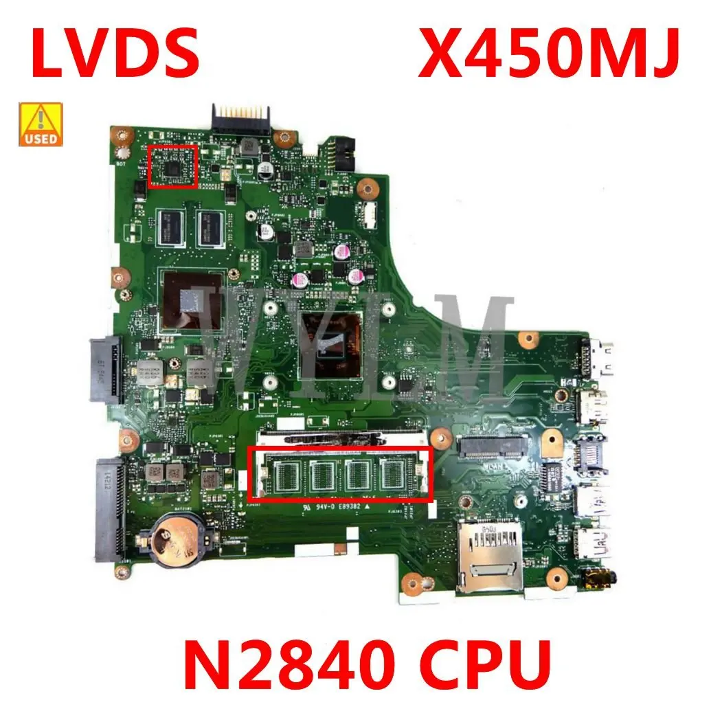 X450mj placa-mãe n2840 cpu para asus x450mj x450m x452m placa-mãe x450mj mainboard x450mj teste 100% ok usado