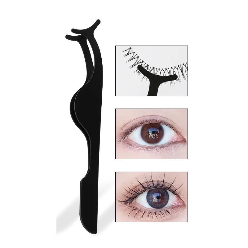 Set di 6 pinzette per ciglia in metallo oro rosa e plastica nera, strumenti per l'estensione delle ciglia per estensioni, sollevamento, salone di precisione o fai da te