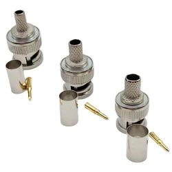 BNC Male Crimp Type Connector adapter plug for CCTV audio BNC Female Coupler Connector RG58 RG59 RG60 cables