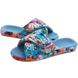 Kidmi Women House Slippers Autumn Printing Indoor Slippers Soft Antiskid Slippers Women Breathable Slip On Open Toe Home Shoes