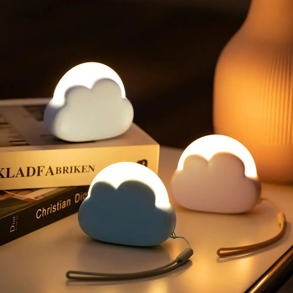 Cute Kids Led Cloud Night Light con cordino 4 modalità di illuminazione lampada da comodino a batteria ricaricabile da 1200mah