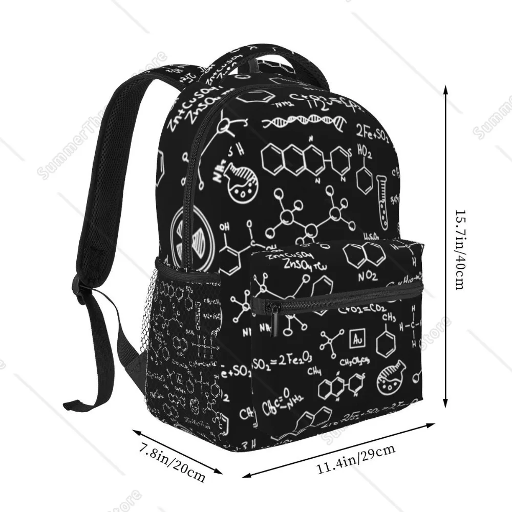 Science Chemistry Pattern Backpacks Boys Girls Bookbag Children School Bags Cartoon Laptop Rucksack Shoulder Bag Large Capacity