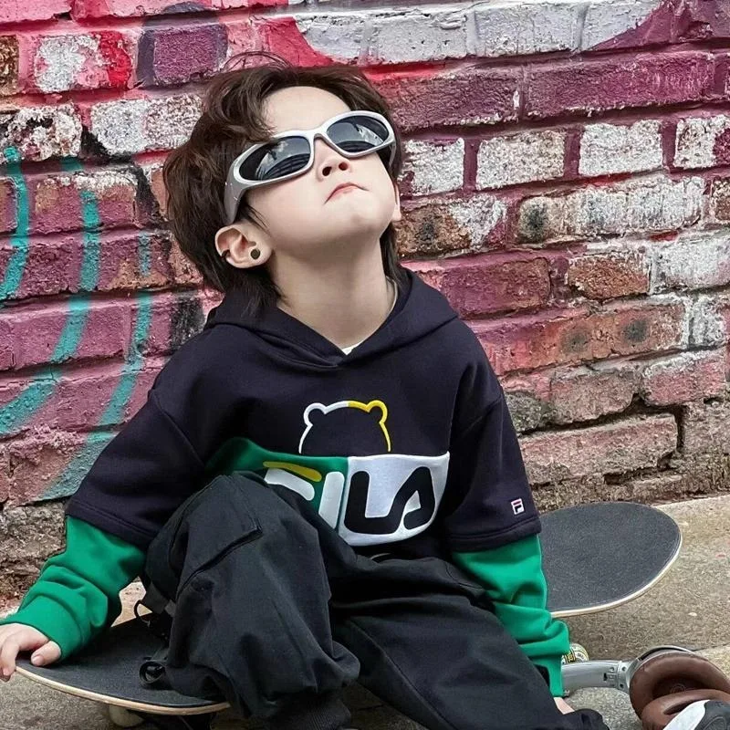 Y2K Kinder Sonnenbrille Modische Persönlichkeit Cat Eye Retro Jungen Mädchen Brille Outdoor Reiten Sport Hip Hop Brillen – Detail 3