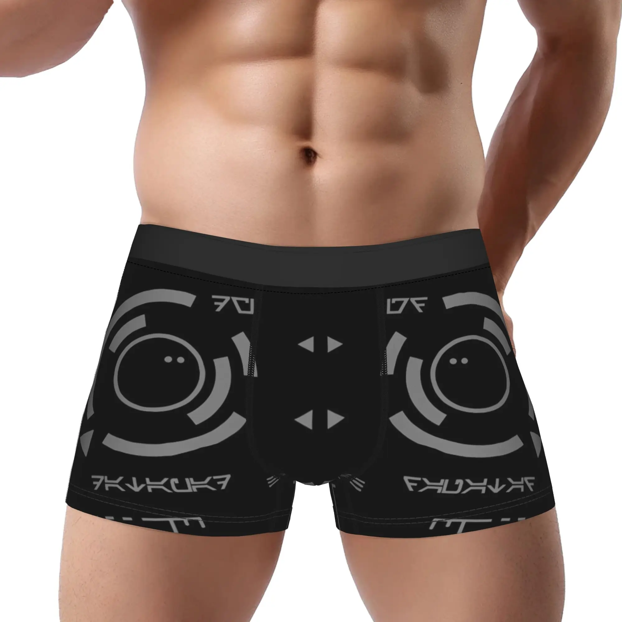 Black Circuit Board Tech Cyber Pattern  Underpants Breathbale Panties Men's Underwear Print Shorts Boxer Briefs