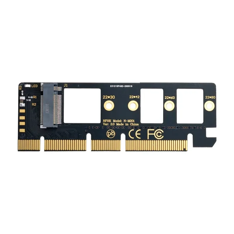 M.2 NVMe SSD to PCIe x1 Adapter Card for Desktop Graphics Card Slot Supports 4x 8x 16x Small Board