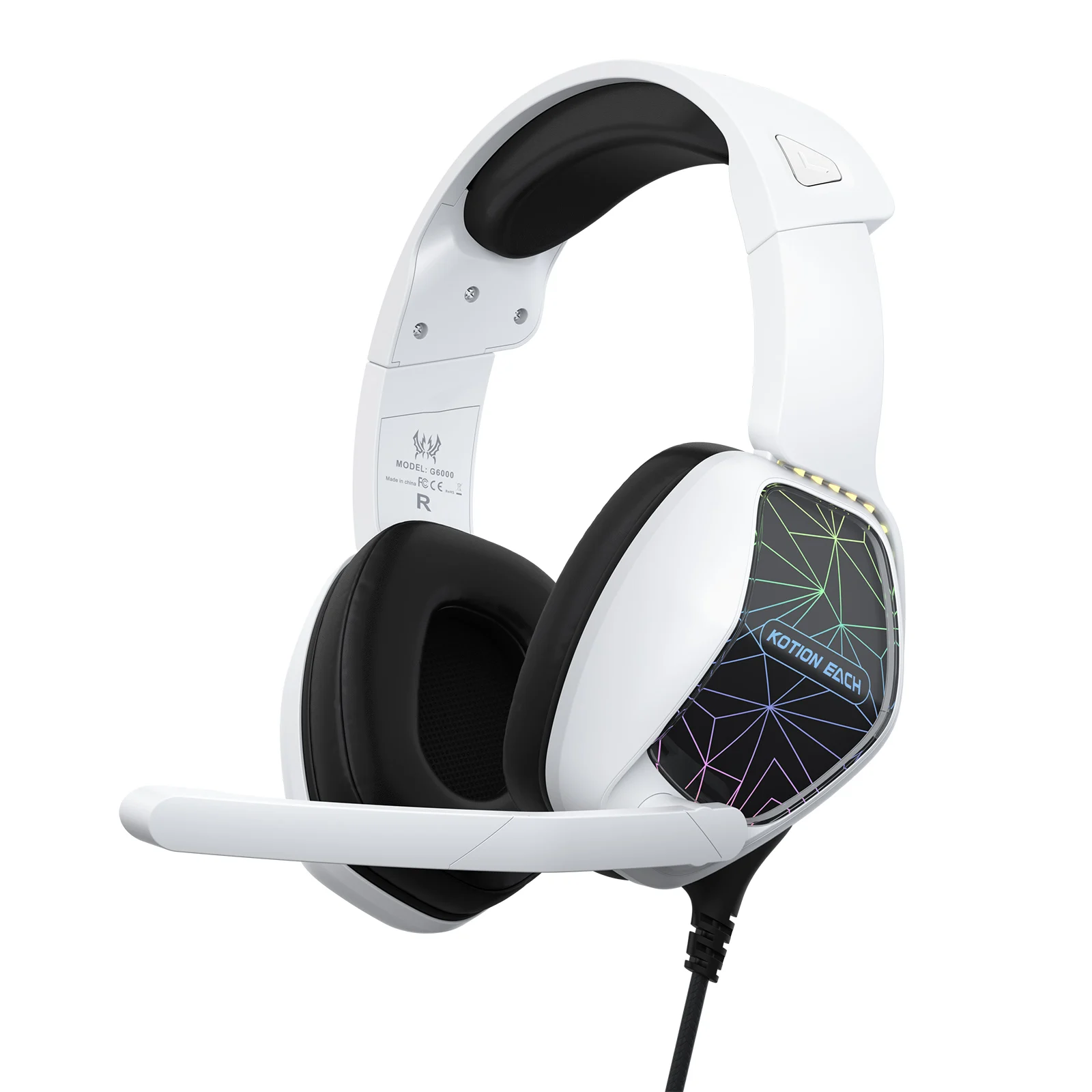G6000 Pro стерео игровые наушники проводные с микрофоном светодиодная подсветка с шумоподавлением для PS5 PS4 ПК Xbox One Switch