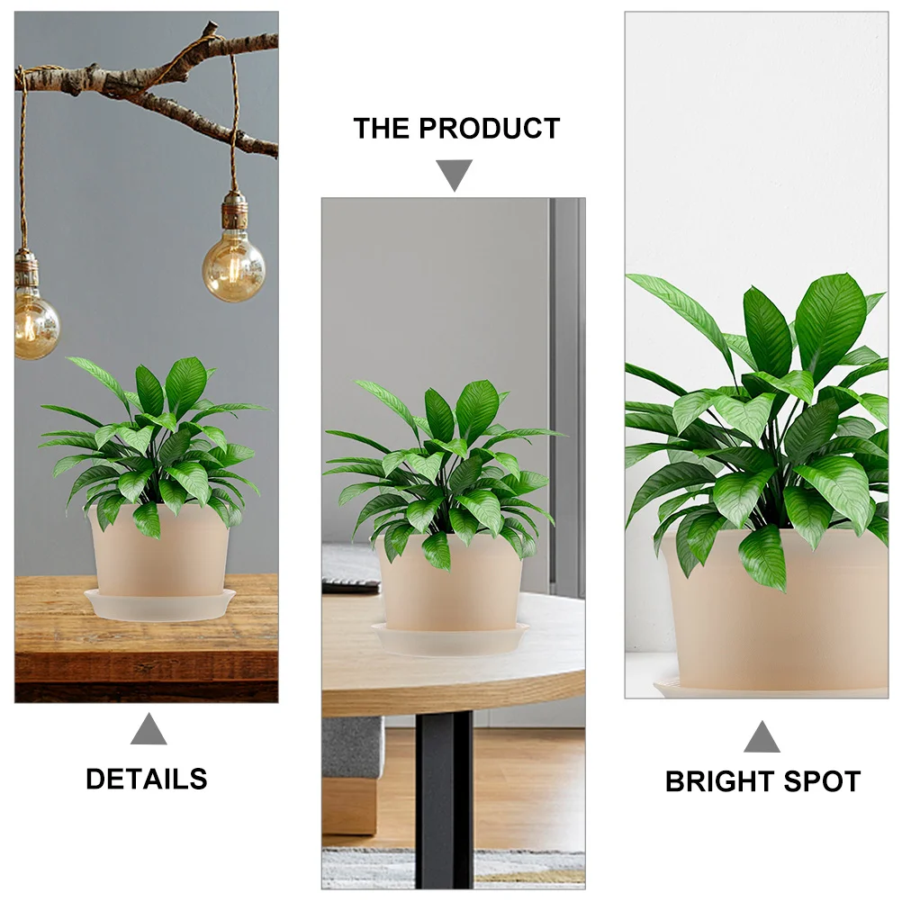 

2Pcs Plastic Succulent Planter Pots with Drain Trays Small Flower Pots Suitable for Desktop Windowsill Office Small Plant