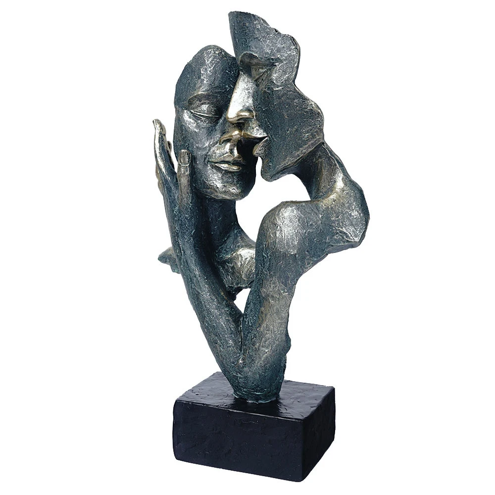 

Couples embracing abstract art facial resin ornaments creative Statue Sculpture Figurine Nordic Room Home Decor Decoration Desk