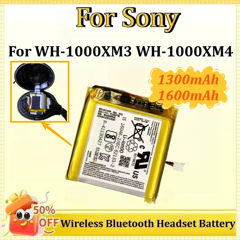 

1300mAh 1600mAh Wireless Bluetooth Headset Battery for Sony WH-1000XM4 WH-1000XM3 Digital Rechargeable Battery