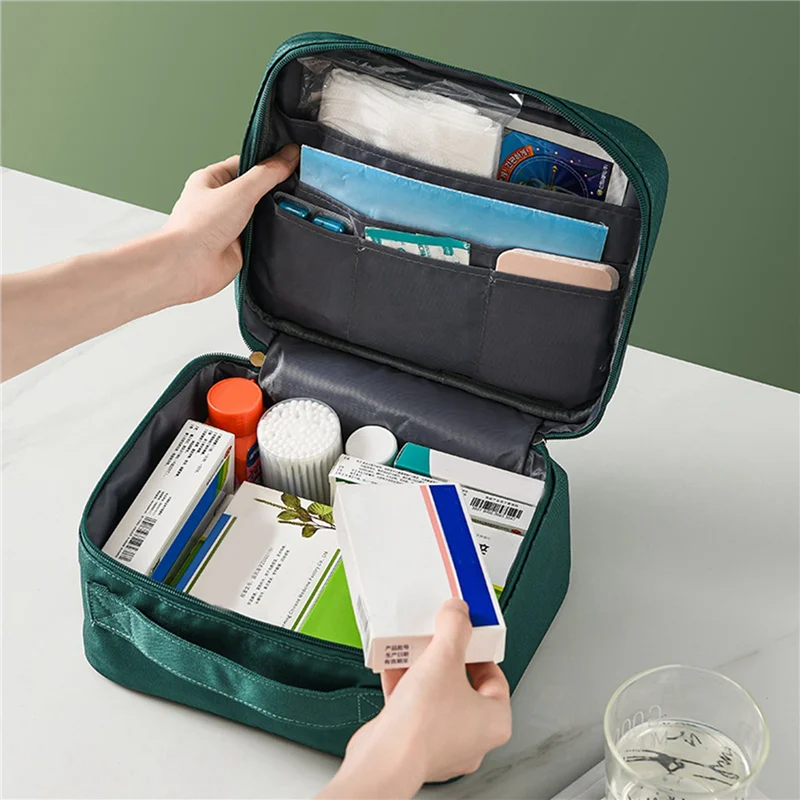 

10X Portable Storage Bag Multifunctional First Aid Kit For Hiking, Backpacking, Camping, Travel, Car And Cycling Green