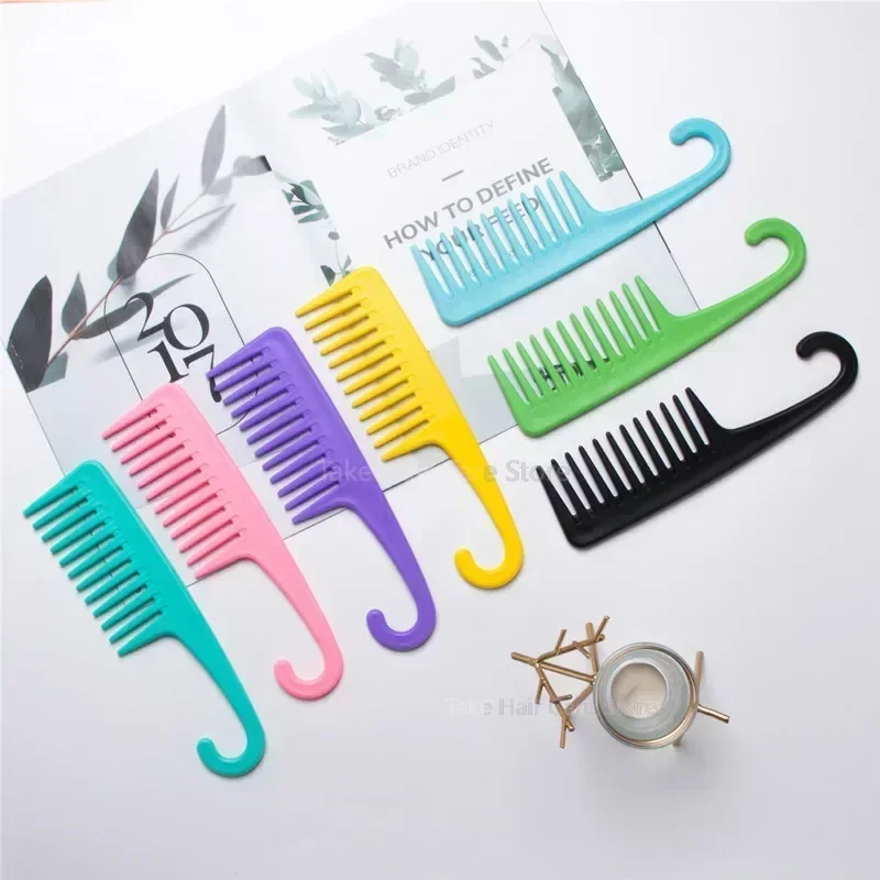 1pcs 빗 Large Wide Tooth Combs of Hook Handle Detangling Reduce Hair Loss Comb Pro Hairdress Salon Styling Tools Hot Sale