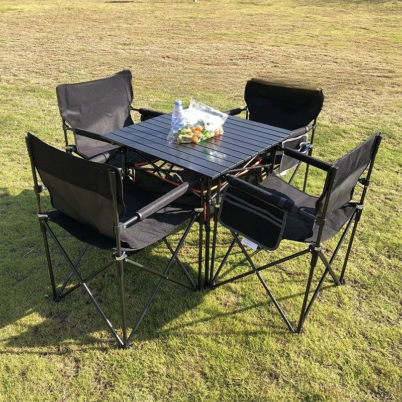 Portable car outdoor folding tables and chairs self-driving tour folding picnic barbecue table and chair combination simple camp