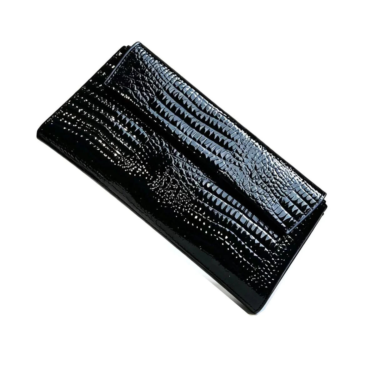 Magnetic Clasp Ladies Genuine Leather Wallet Alligator Pattern RFID Card Holder Purse Women Large Capacity Clutch Bag