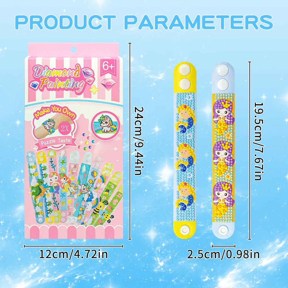 New Product Creativity - DIY Diamond Drawing Bracelet - Dot Diamond Wrist Band - Children's EVA Handmade Gift - Diamond Sticker