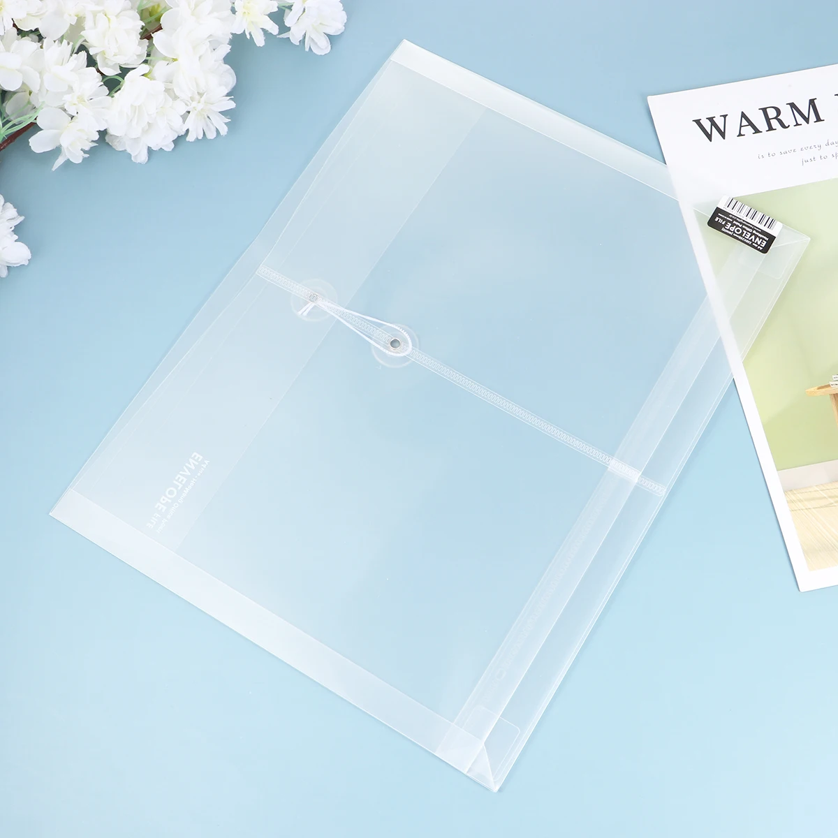 

10Pcs Archival Quality Document Organizer A4 Size Transparent Waterproof Plastic Envelope for School Office Filing