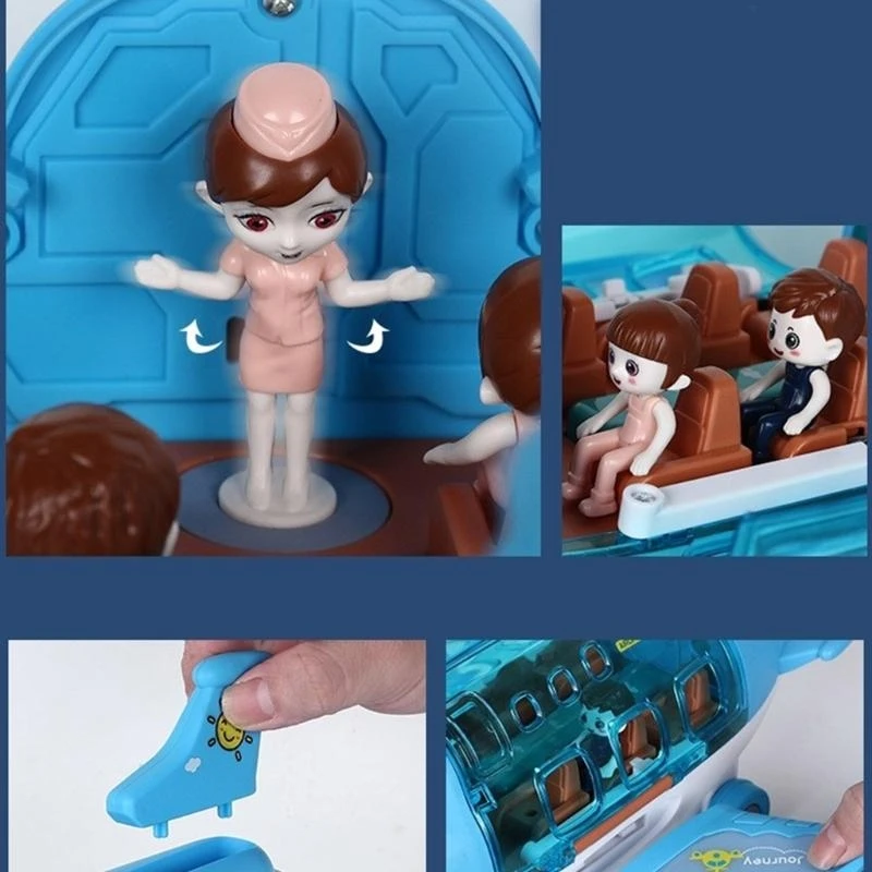 Máy bay Vị trí chơi xe với âm thanh Đèn máy bay vận chuyển khổng lồ cho bé trai