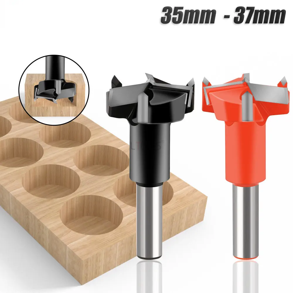 New Carbide Hinge Hole Drill Bit Woodworking Hole Opener Positioning Drilling Flat Wing Drill Hinge Reamer 35mm 36mm 37mm