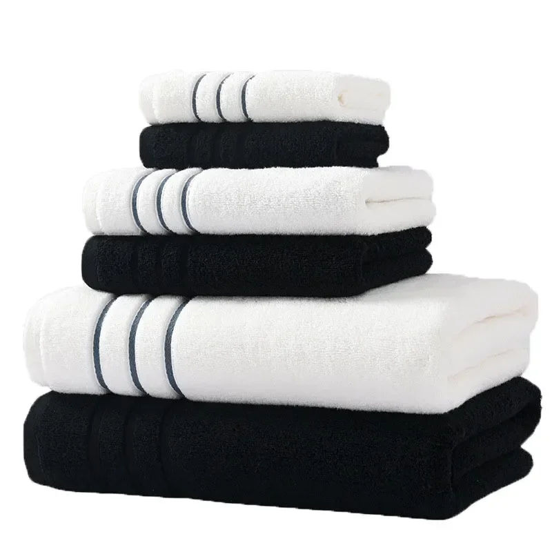 6/8PCS Bath Towel Set Adult Bathroom Cotton Super Absorbent 2 Wash Towel 2 Hand Towel Suitable for Hotel Spa Beauty Salon Grey