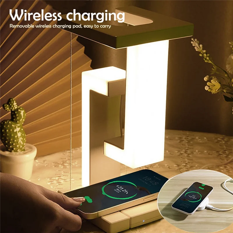 

A88E-Floating Design LED Desk Lamp Wireless Charging Touch Control Night Light Bedroom Decorative Light