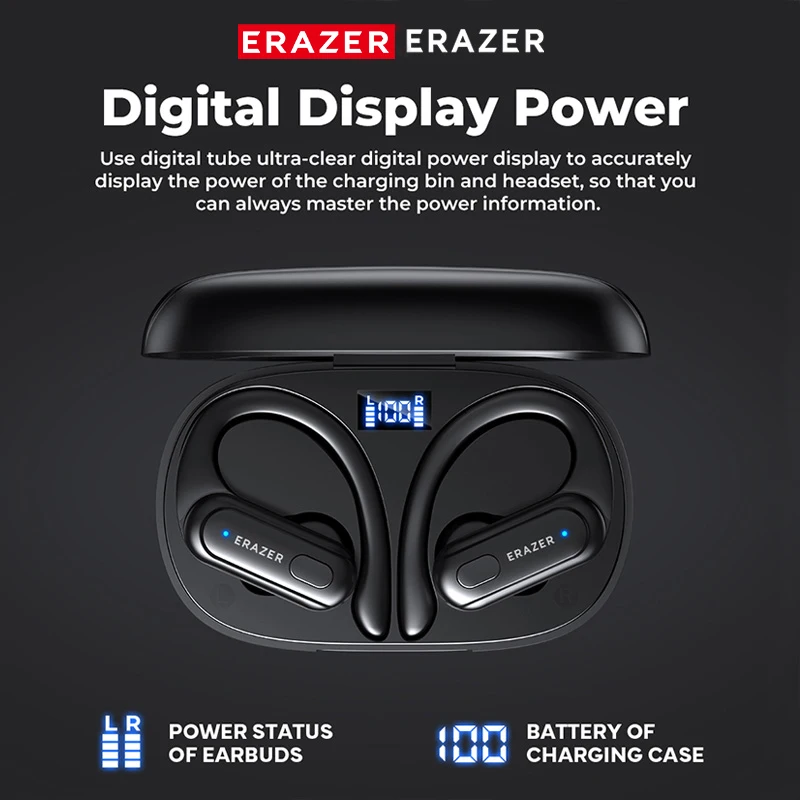 ERAZER XT60 PRO auriculares inalámbricos auriculares deportivos Bluetooth 5,3 auriculares impermeables reducción de ruido sonido estéreo HiFi