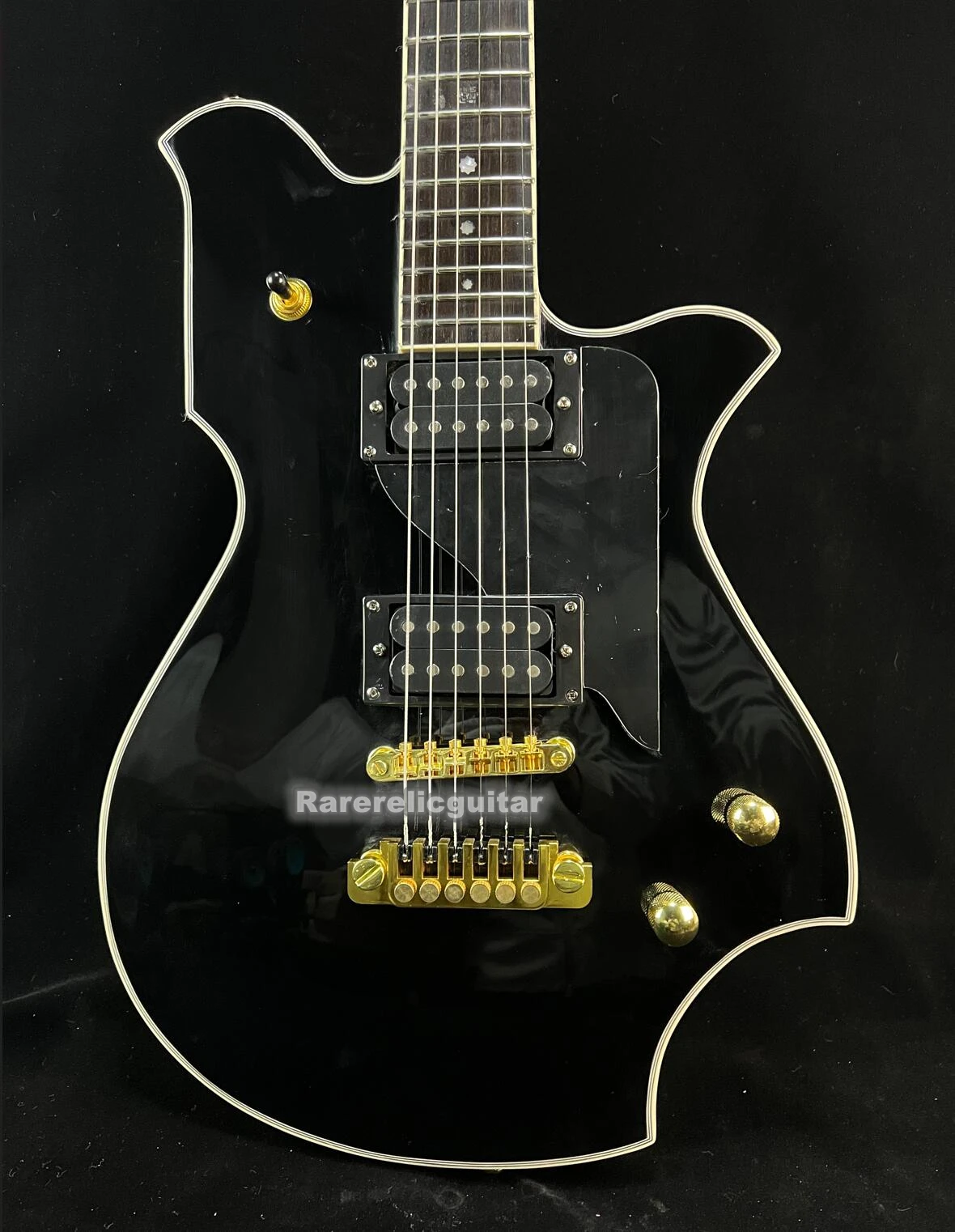 

High Quality Dream Fernan MV 480HT TOMOYASU HOTEI Signature Black Electric Guitar, TP-9 Bridge, Grover Tuners, Gold Hardware