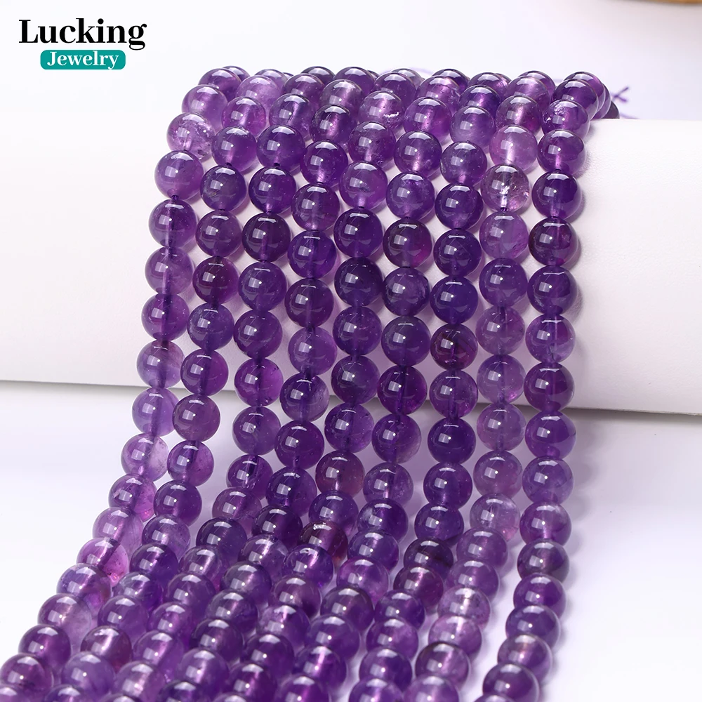

Natural Dark Amethyst 4-12mm Strand Crystal Beads for DIY Jewelry Making Necklaces, Spiritual Protection