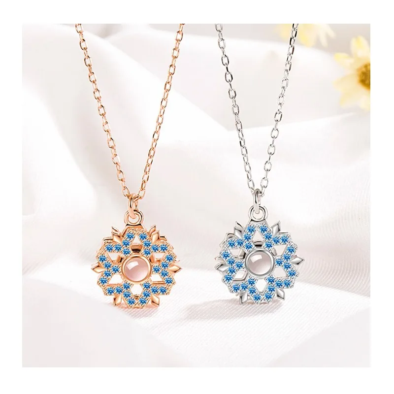 

Kalaini Original Rotating Snowflake Necklace Versatile Clavicle Chain Premium Flower Rotating Necklace