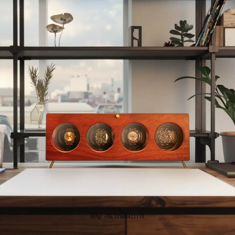 Time Home Use Automatic Mechanical Solid Wood Watch Winder Recycled Materials Rotating Storage Case Customizable