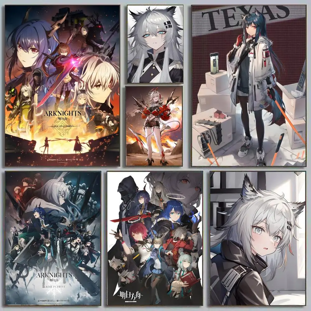 Arknights AK Doctor Amiya Tower Defense Gacha Hypergryph Painting Calligraphy Poster Eco-Friendly Decor Frameless Canvas