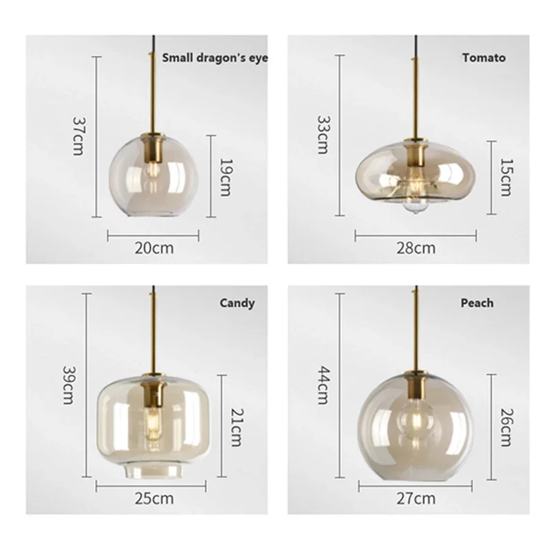 Imagem -05 - Modern Nordic Hanging Glass Lustre Pendant Light Loft Decor Lights Dispositivos Industriais Cozinha e Restaurante Lâmpada E27 E26