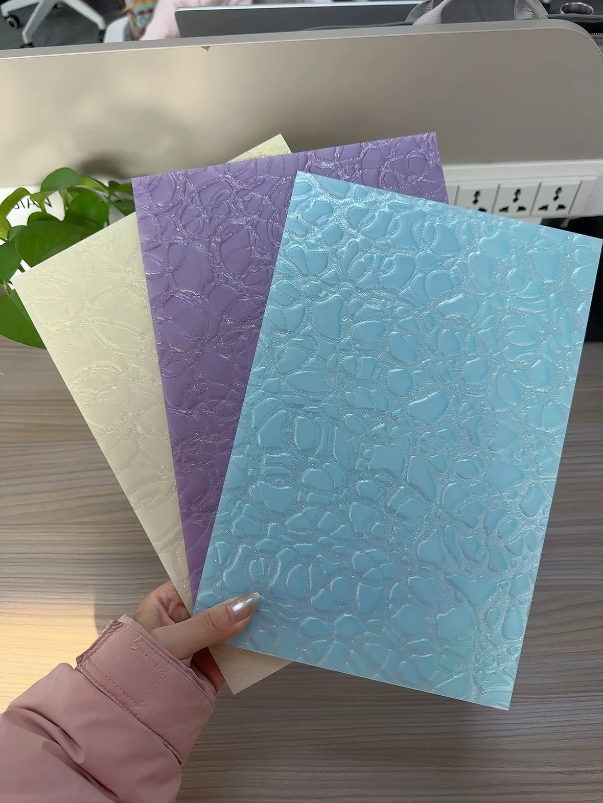 3 Pack Solid Color Textured Acrylic Sheets, Thickness 3 MM, 12x8 Inches Each, Great for Home Decor, Crafts, and Jewelry