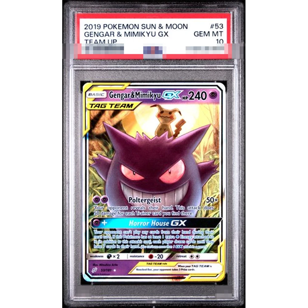 2019 لتقوم بها بنفسك Proxy Ptcg بطاقة جمع متدرجة Mewtwo & mew Gx Tag Team Sm191 Black Star Promo جوهرة Mt 10 بطاقة ملصقات ثلاثية الأبعاد هدية
