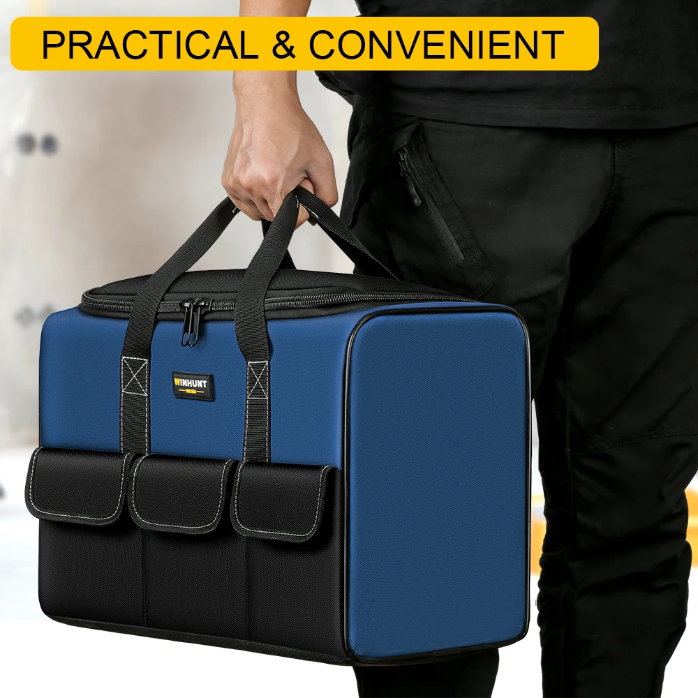 WINHUNT, borsa per attrezzi (materiale in nylon da 1680 denari, con 5 tasche esterne, borsa per attrezzi specifica per elettricisti, ideale per Enthu fai da te