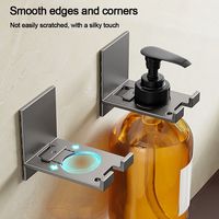 Wall Mount Soap Bottle Holder Durable Metal Bottle Hanger Stand Shower Gel Bottle Hanger Rack Bathroom Kitchen Organizer Shelves