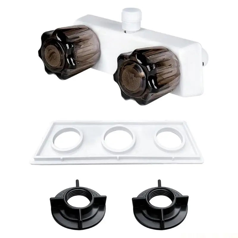 

J0MA Caravans Сменный смеситель для ванной комнаты с двойной ручкой управления расходом 2,4 галлона в минуту из АБС-материала