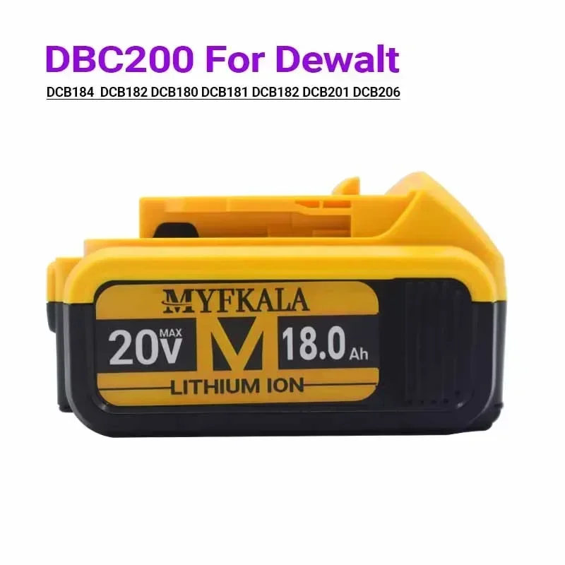 

New 100% Original 18000mAh 20V for Dewalt Power Tool Battery DCB206 20V 18.0Ah Battery DCB206 20V Battery DCB205 DCB204-2