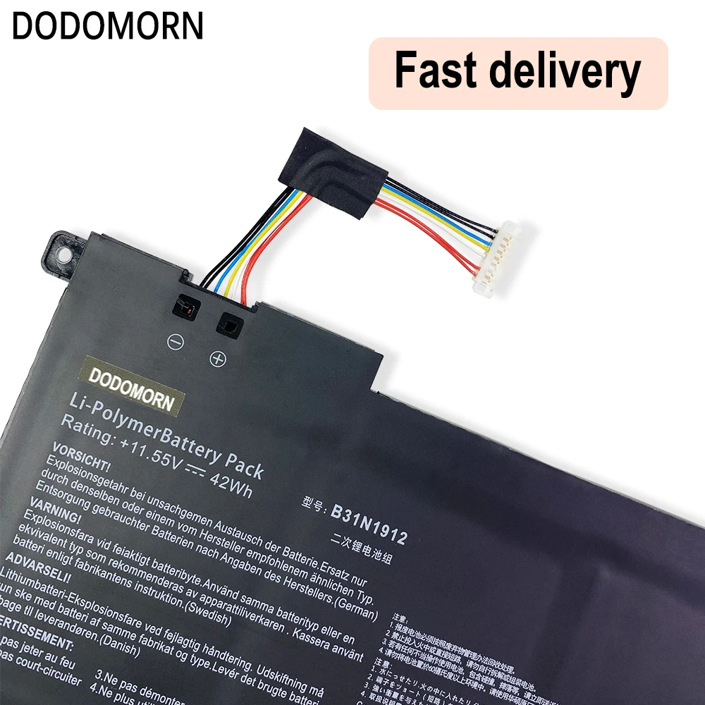 Bateria DODODOMORN para ASUS, VivoBook 14, E410MA, E410KA, E510MA, E510KA, E510KA, E410KA-EK139TS, B31N1912, alta qualidade, novo, entrega rápida