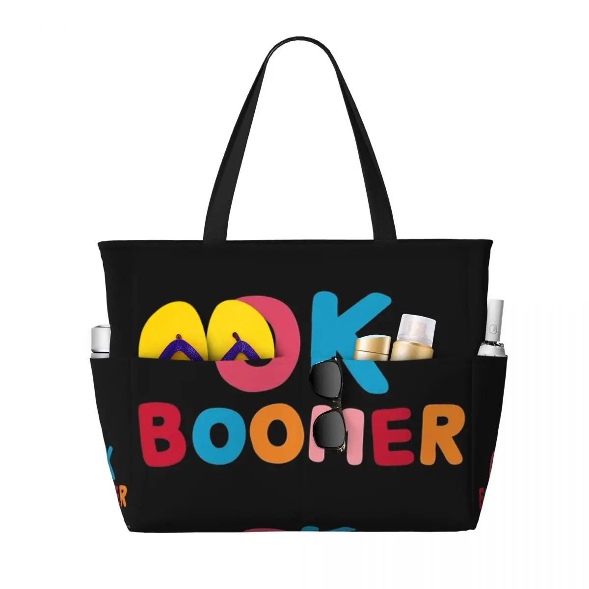 Ok Boomer Beach Travel Bag, Tote Bag Trendy Large Capacity Daily Shoulder Bag Multi-Style Pattern